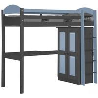 Verona Maximus Graphite Pine and Baby Blue Standard High Sleeper Bed Set 1