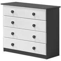 Verona Graphite Pine and White 4 Wide Chest of Drawer