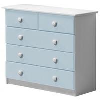 verona whitewash pine and baby blue 32 chest of drawer