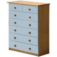 verona antique pine and baby blue 52 chest of drawer
