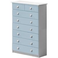 verona whitewash pine and baby blue 62 chest of drawer
