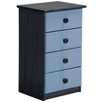 Verona Graphite Pine and Baby Blue 4 Chest of Drawer