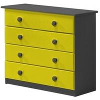 Verona Graphite Pine and Lime 4 Wide Chest of Drawer