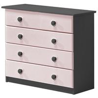 Verona Graphite Pine and Pink 4 Wide Chest of Drawer