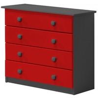 Verona Graphite Pine and Red 4 Wide Chest of Drawer