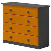 Verona Graphite Pine and Orange 4 Wide Chest of Drawer