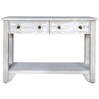 vermont washed ash 2 drawer mirrored console table