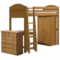 Verona Antique Pine High Sleeper Bed Set 3