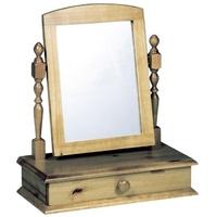 Verona Antique Pine Dressing Table Mirror With Drawer