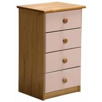 Verona Antique Pine and Pink 4 Chest of Drawer