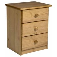 Verona Antique Pine 3 Drawer Bedside Cabinet