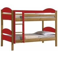 verona maximus antique pine and red 3ft single bunk bed