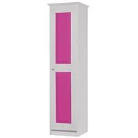 Verona Whitewash Pine and Fuchsia 1 Door Wardrobe