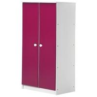 Verona Avola Whitewash Pine and Fuchsia with 2 Door Storage Unit