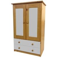 Verona Antique Pine and White Tall Boy with 2 Drawer