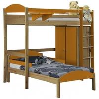 Verona Maximus Antique Pine and Orange L Shape High Sleeper Bed Set 1