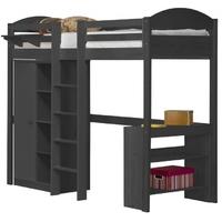 Verona Maximus Graphite Pine Central Ladder High Sleeper Bed Set 1