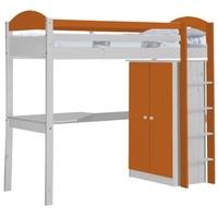 Verona Maximus Whitewash Pine and Orange Standard High Sleeper Bed Set 1