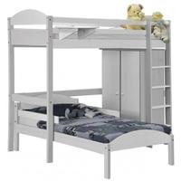 Verona Maximus Whitewash Pine L Shape High Sleeper Bed Set 1