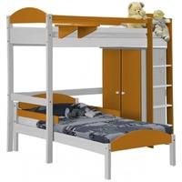 verona maximus whitewash pine and orange l shape high sleeper bed set  ...