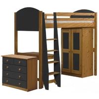 Verona Antique Pine and Graphite High Sleeper Bed Set 2