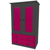 Verona Graphite Pine and Fuchsia Tall Boy with 2 Drawer