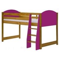 Verona Antique Pine and Fuchsia 3ft Mid Sleeper Bed