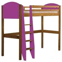 Verona Antique Pine and Fuchsia High Sleeper Bed