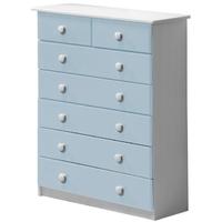 verona whitewash pine and baby blue 52 chest of drawer