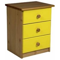 verona antique pine and lime 3 drawer bedside cabinet