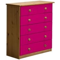 Verona Antique Pine and Fuchsia 4+2 Chest of Drawer