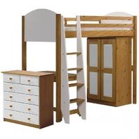 Verona Antique Pine and White High Sleeper Bed Set 3