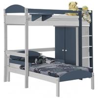 Verona Maximus Whitewash Pine and Blue L Shape High Sleeper Bed Set 1