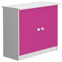 Verona Ribera Whitewash Pine and Fuchsia Cupboard