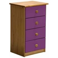 Verona Antique Pine and Lilac 4 Chest of Drawer