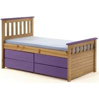 Verona Captains Ferrara Antique Pine and Lilac Single Storage Bed