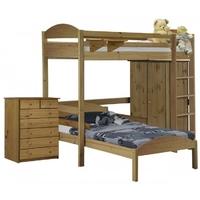 Verona Maximus Antique Pine L Shape High Sleeper Bed Set 2