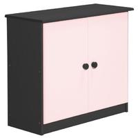 Verona Ribera Graphite Pine and Pink Cupboard