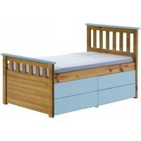 Verona Captains Ferrara Antique Pine and Baby Blue Single Storage Bed