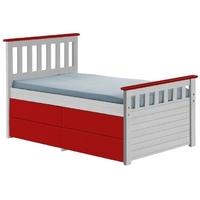 verona captains ferrara whitewash pine and red single storage bed