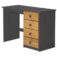 Verona Graphite Pine and Antique 4 Drawer Dressing Table