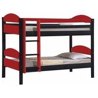 verona maximus graphite pine and red 3ft single bunk bed