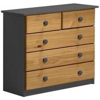 Verona Graphite Pine and Antique 3+2 Chest of Drawer