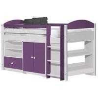 verona maximus whitewash pine and lilac 3ft mid sleeper bed set 2