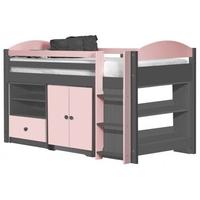 verona maximus graphite pine and pink 3ft mid sleeper bed set 2