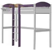 Verona Maximus Whitewash Pine and Lilac with Central Ladder High Sleeper Bed