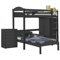 Verona Maximus Graphite Pine L Shape High Sleeper Bed Set 2