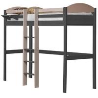 Verona Maximus Graphite Pine and Pink with Central Ladder High Sleeper Bed