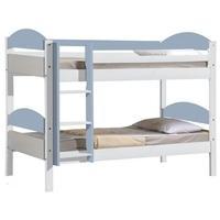 Verona Maximus Whitewash Pine and Baby Blue 3ft Single Bunk Bed