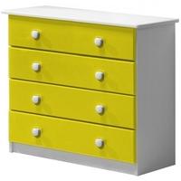 Verona Whitewash Pine and Lime 4 Wide Chest of Drawer